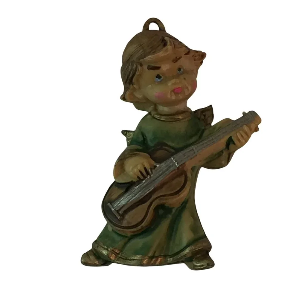 Vintage Italy Angel‎ Cherub Christmas Ornaments Lot of 6